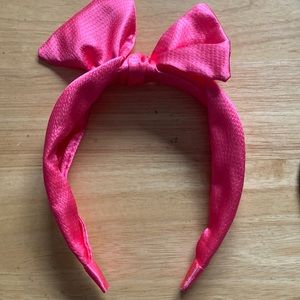 Pink bow headband